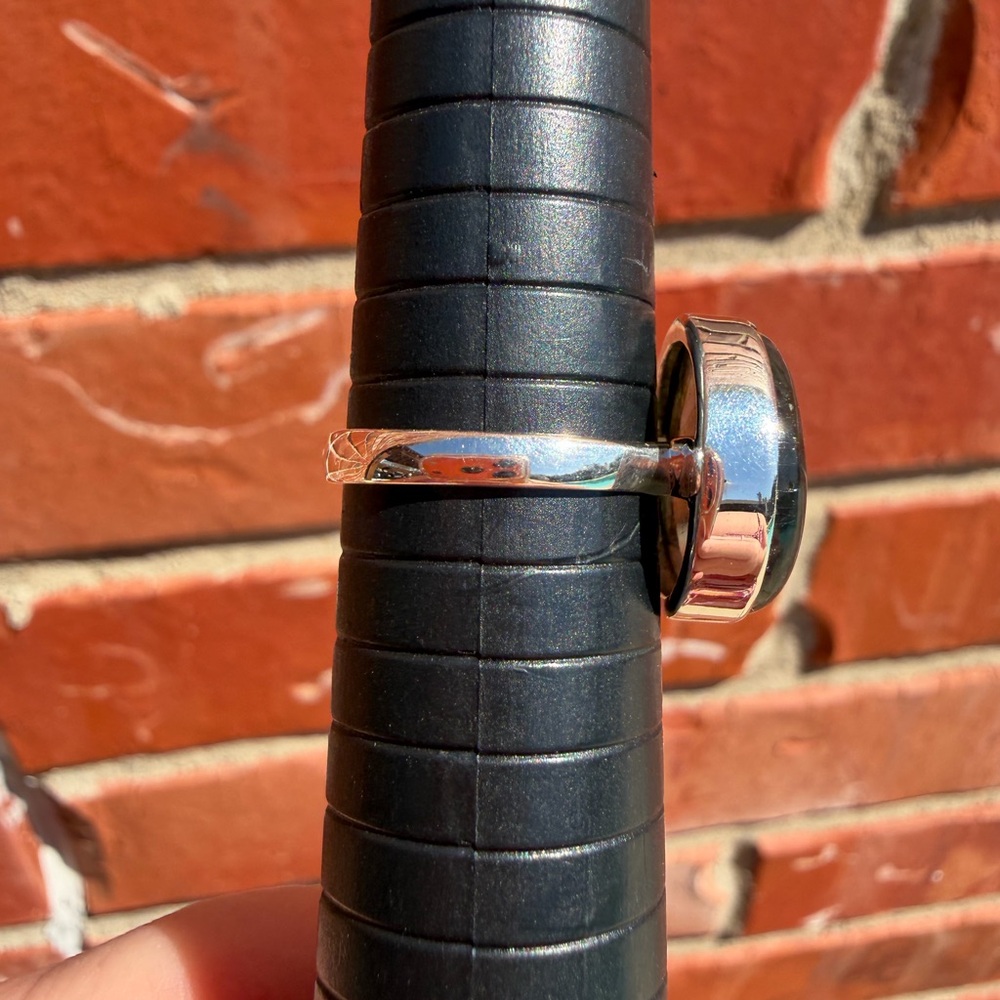 Labradorite Round Statement Ring - Iridescent Pur… - image 7